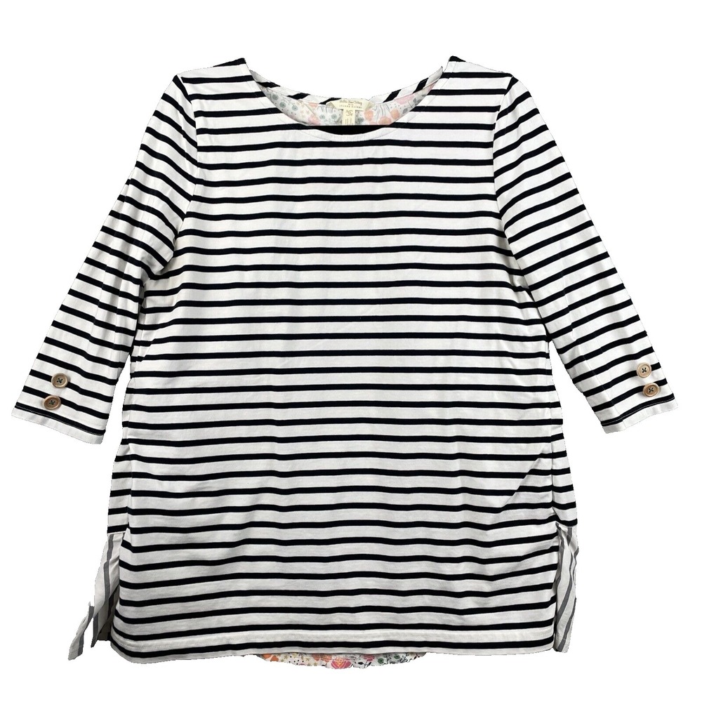 Matilda Jane Joanna Gaines Harvest Days Top Womens Medium Striped Floral Shirt